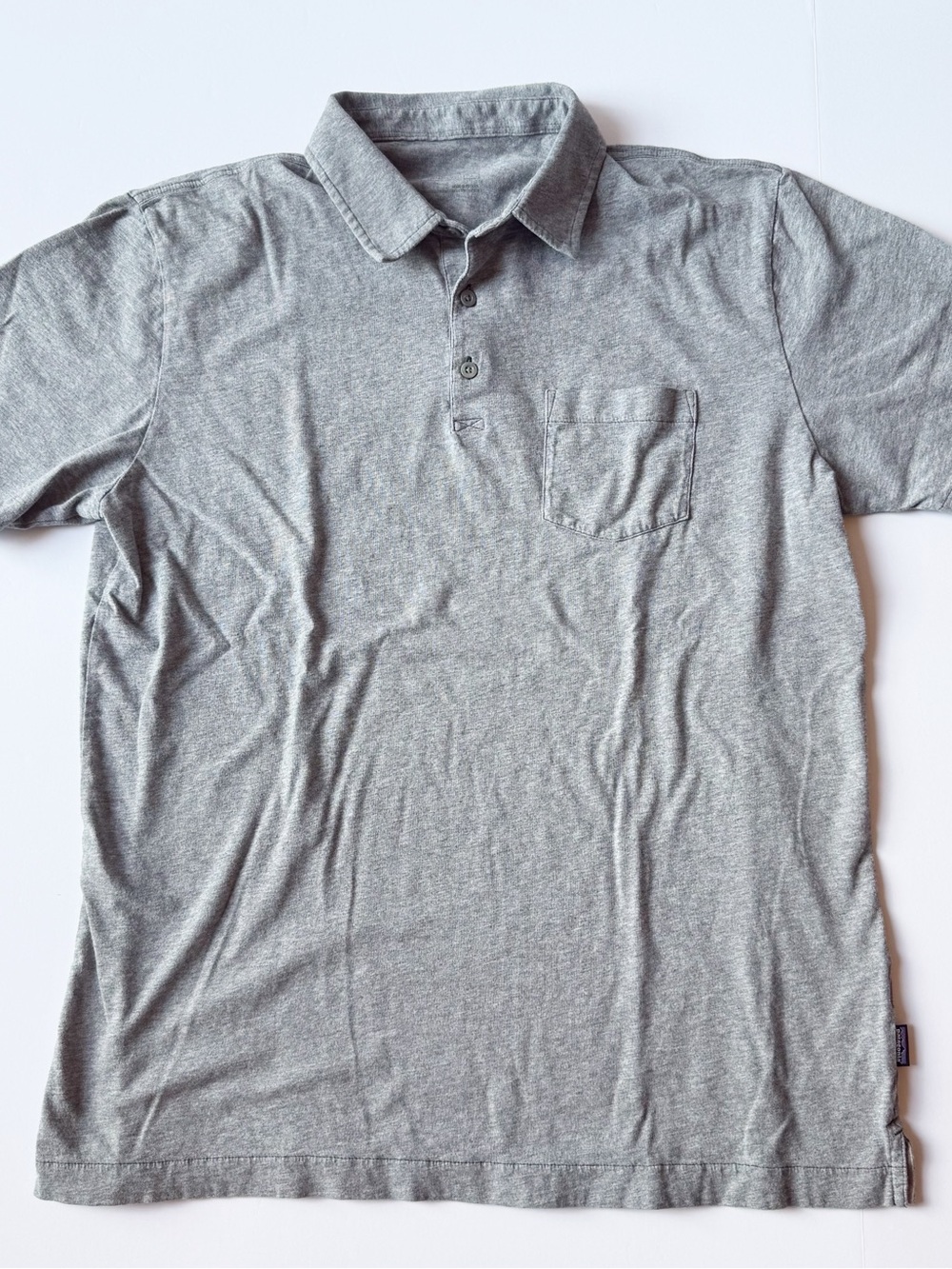 Patagonia Organic Cotton Lightweight Short-Sleeve Polo Shirt Heather Gray Large